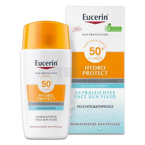 Eucerin Гидро Протект Солнцезащитный ультралегкий флюид для увлажнения лица с SPF 50+ 50 мл, №1