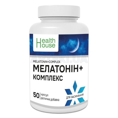Мелатонин + Комплекс капсули контейнер тм Health House, №50