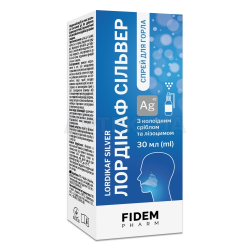 Лордікаф Сільвер спрей для горла флакон з помпою 30 мл тм Fidem Pharm, №1