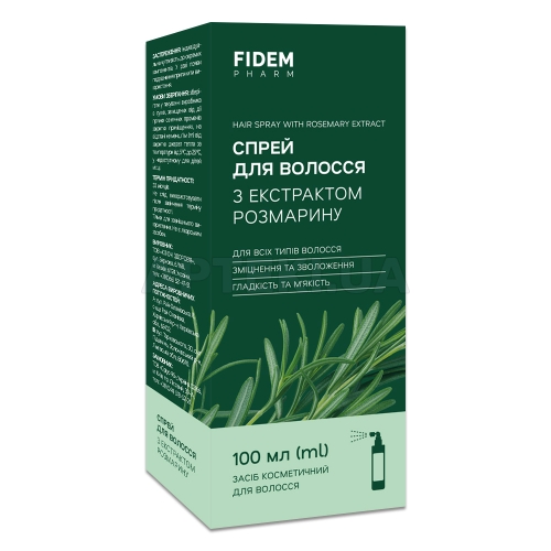 Спрей для волосся з екстрактом розмарину спрей 100 мл тм Fidem Pharm, №1