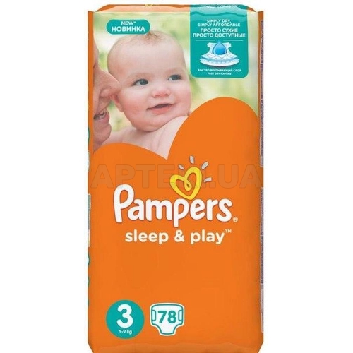 Підгузники дитячі Pampers Sleep & Play midi (6-10 кг), №78