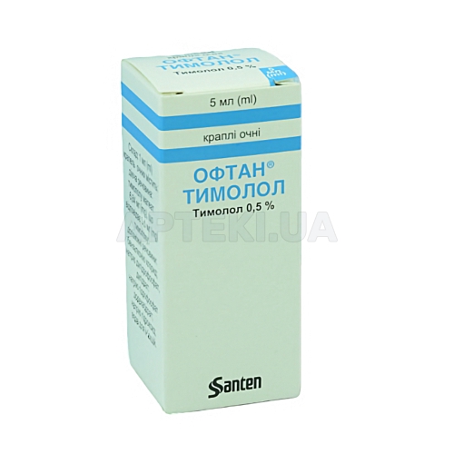 Офтан® Тимолол краплі очні 0.5 % флакон з крапельницею 5 мл, №1
