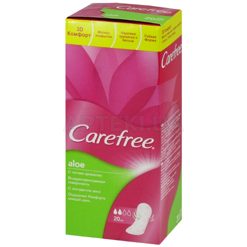 ПРОКЛАДКИ ЖЕНСКИЕ ГИГИЕНИЧЕСКИЕ CAREFREE WITH ALOE, №20