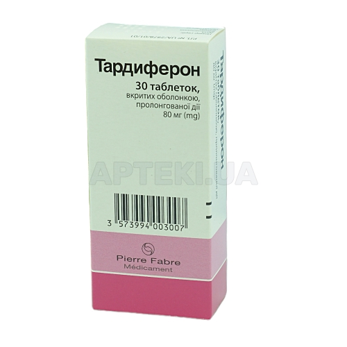 Тардиферон таблетки пролонгированного действия, покрытые оболочкой 80 мг блистер, №30
