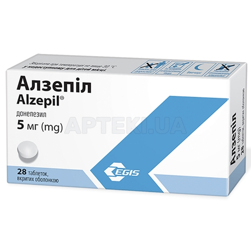 Алзепил таблетки, покрытые оболочкой 5 мг блистер, №28