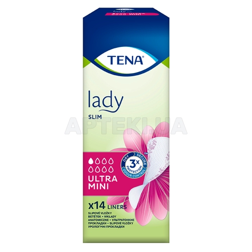 ПРОКЛАДКИ УРОЛОГІЧНІ З ВИСОКИМ СТУПЕНЕМ ПОГЛИНАННЯ ДЛЯ ЖІНОК, ЩО СТРАЖДАЮТЬ НА НЕТРИМАННЯ СЕЧІ TENA LADY ultra mini, №14