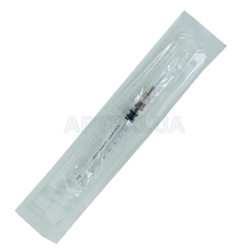 ШПРИЦ ИНЪЕКЦИОННЫЙ ОДНОРАЗОВОГО ПРИМЕНЕНИЯ MEDICARE трехкомпонентный 1 мл с иглой, №1