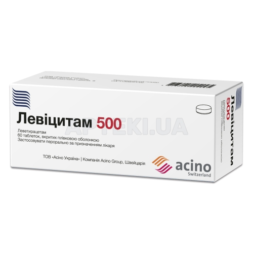 Левицитам 500 таблетки, покрытые пленочной оболочкой 500 мг блистер, №60