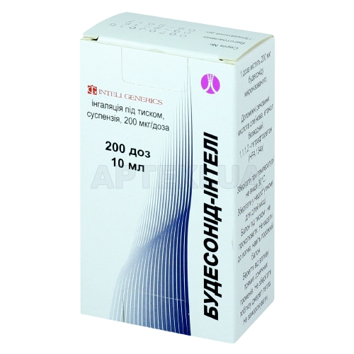 Будесонід-Інтелі інгаляція під тиском, суспензія 200 мкг/доза балон алюмінієвий 10 мл 200 доз, №1