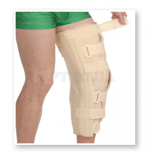 БАНДАЖ НА КОЛЕННЫЙ СУСТАВ 6113, с ребрами жесткости с усиленной фиксацией размер XL/XXL, люкс, №1