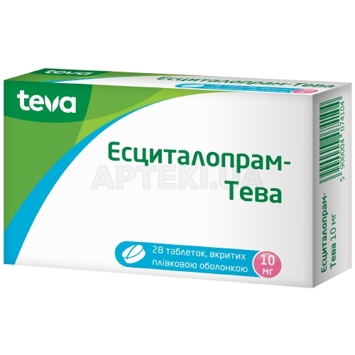Эсциталопрам-Тева таблетки, покрытые пленочной оболочкой 10 мг блистер, №28