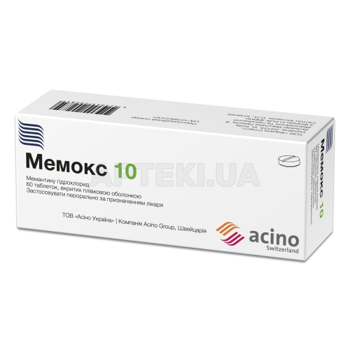 Мемокс 10 таблетки, вкриті плівковою оболонкою 10 мг блістер у пачці, №60