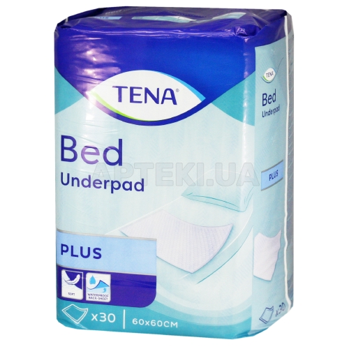ПЕЛЮШКИ ДЛЯ НЕМОВЛЯТ TENA BED UNDERPAD PLUS 60 см х 60 см, №30