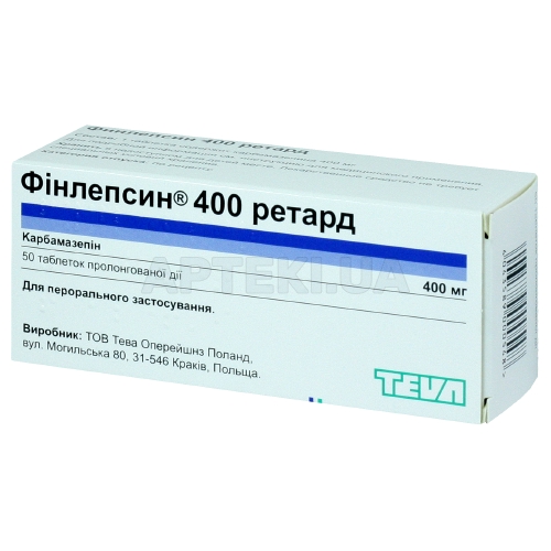 Фінлепсин® 400 ретард таблетки пролонгованої дії 400 мг блістер, №50