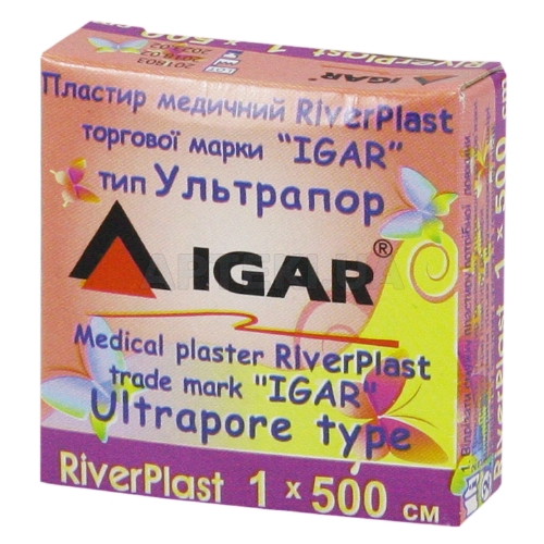 ПЛАСТИР МЕДИЧНИЙ RIVERPLAST "ІГАР" 1 см х 500 см Ультрапор (на нетканій основі), №1