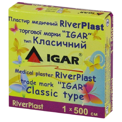 ПЛАСТЫРЬ МЕДИЦИНСКИЙ RiverPlast торговой марки "IGAR" тип КЛАССИЧЕСКИЙ (на хлопковой основе) 1 см х 500 см, №1