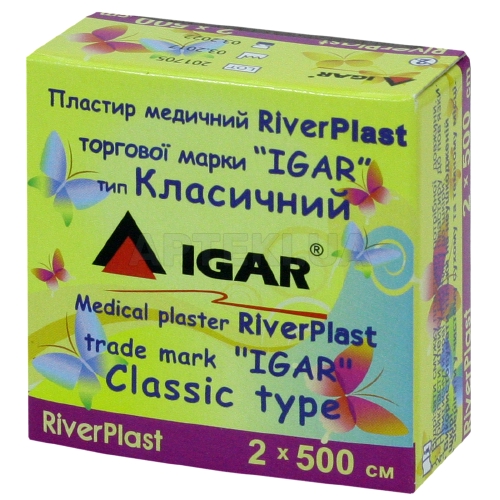 ПЛАСТЫРЬ МЕДИЦИНСКИЙ RiverPlast торговой марки "IGAR" тип КЛАССИЧЕСКИЙ (на хлопковой основе) 2 см х 500 см, №1