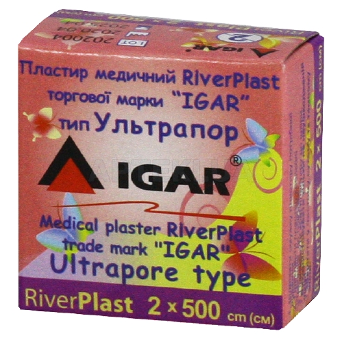 ПЛАСТИР МЕДИЧНИЙ RiverPlast торгової марки "IGAR" тип УЛЬТРАПОР (на нетканій основі) 2 см х 500 см, №1
