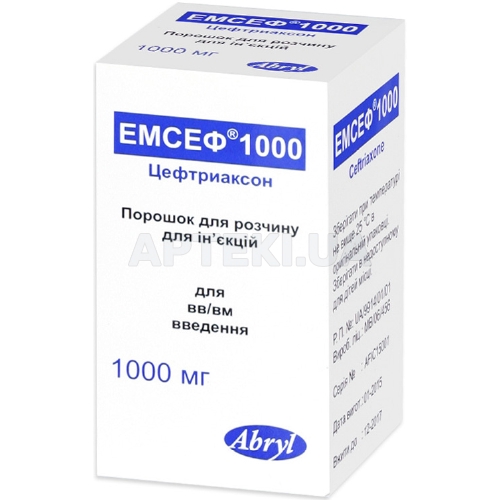 Емсеф® 1000 порошок для розчину для ін'єкцій 1000 мг флакон, №1