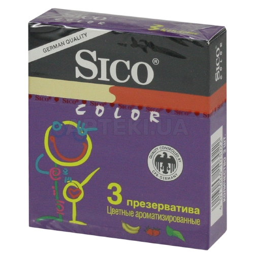 ПРЕЗЕРВАТИВИ "SICO COLOR" ароматизовані кольоров., №3