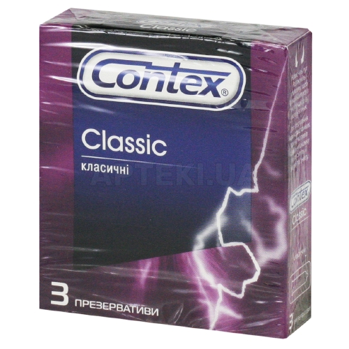 ПРЕЗЕРВАТИВИ ЛАТЕКСНІ З СИЛІКОНОВОЮ ЗМАЗКОЮ CONTEX classic класичні, №3