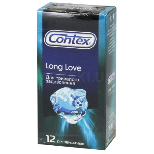 ПРЕЗЕРВАТИВЫ ЛАТЕКСНЫЕ С СИЛИКОНОВОЙ СМАЗКОЙ CONTEX Long love с анестетиком, №12