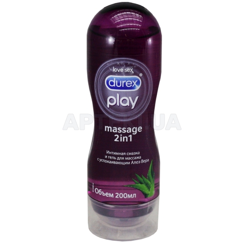 ИНТИМНАЯ ГЕЛЬ-СМАЗКА DUREX PLAY MASSAGE 2 IN 1 WITH ALOE VERA 200 мл, №1