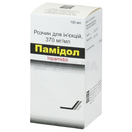 Памідол розчин для ін'єкцій 370 мг йоду/мл флакон 100 мл, №1