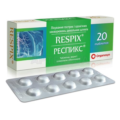 Респикс® таблетки, покрытые пленочной оболочкой блистер, №20