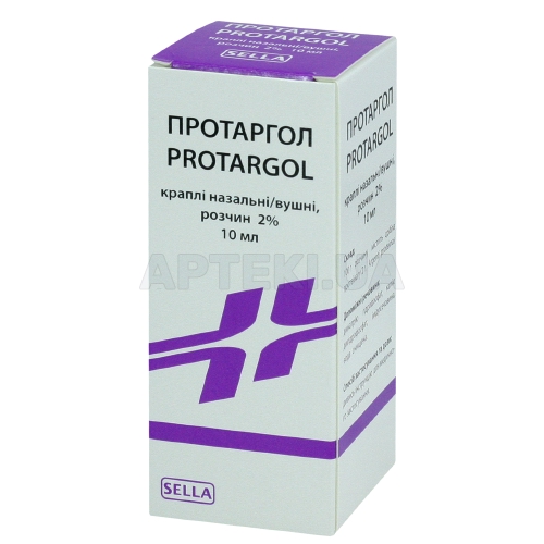 Протаргол краплі вушні/назальні 2 % флакон 10 мл, №1