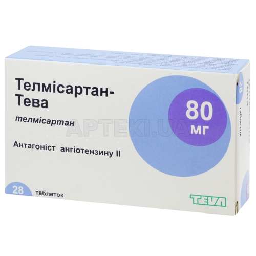Телмисартан-Тева таблетки 80 мг блистер, №28