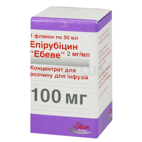 Епірубіцин "Ебеве" концентрат для приготування інфузійного розчину 100 мг флакон 50 мл, №1