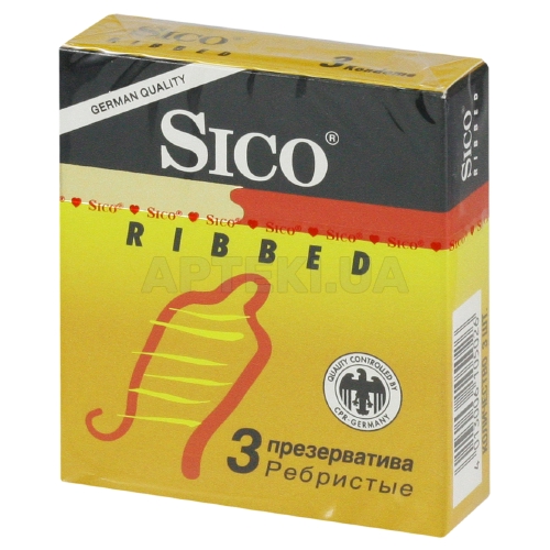 ПРЕЗЕРВАТИВЫ "SICO RIBBED" ребристые со смазкой, №3