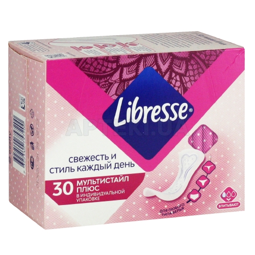 ПРОКЛАДКИ ЖЕНСКИЕ ГИГИЕНИЧЕСКИЕ LIBRESSE DAILY FRESH PLUS MULTISTYLE, №30