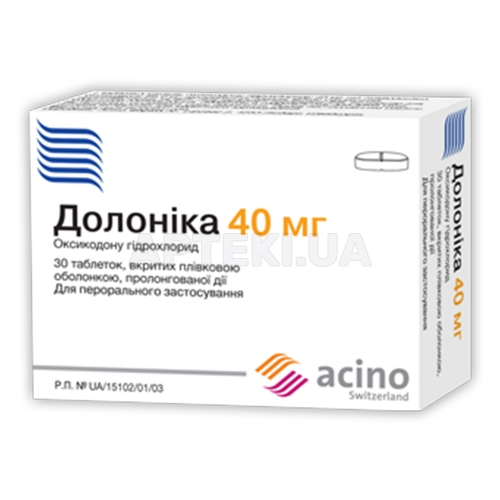 Долоника 40 мг таблетки пролонгиров. действия, покрытые пленочной оболочкой 40 мг блистер, №30