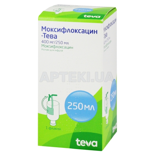 Моксифлоксацин-Тева розчин для інфузій 400 мг флакон 250 мл, №1