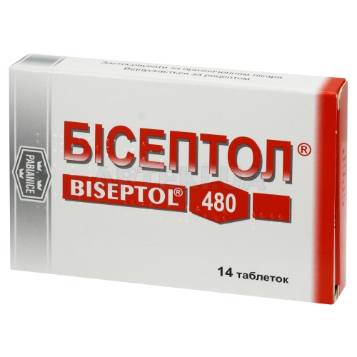 Бісептол® таблетки 400 мг + 80 мг блістер, №14