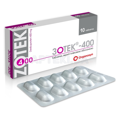 Зотек®-400 таблетки, покрытые пленочной оболочкой 400 мг блистер, №10