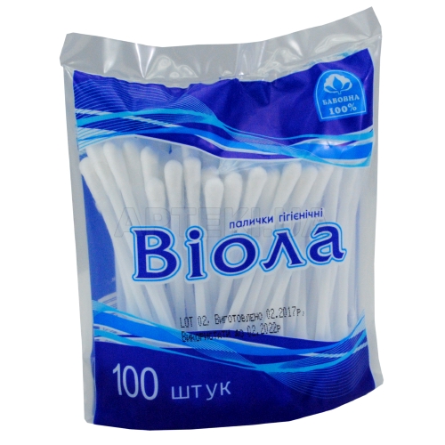 ПАЛОЧКИ ГИГИЕНИЧЕСКИЕ "ВИОЛА" пакет, №100