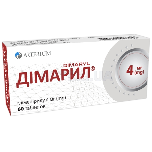 Дімарил® таблетки 4 мг блістер в пачці, №60