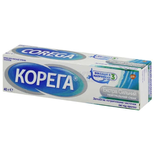 КРЕМ ДЛЯ ФИКСАЦИИ ЗУБНЫХ ПРОТЕЗОВ КОРЕГА® ЭКСТРА СИЛЬНЫЙ НЕЙТРАЛЬНЫЙ ВКУС 40 мл, №1