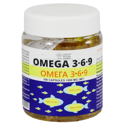 ОМЕГА 369 тм GREEN PHARM COSMETIC® капсулы 1000 мг банка, №100