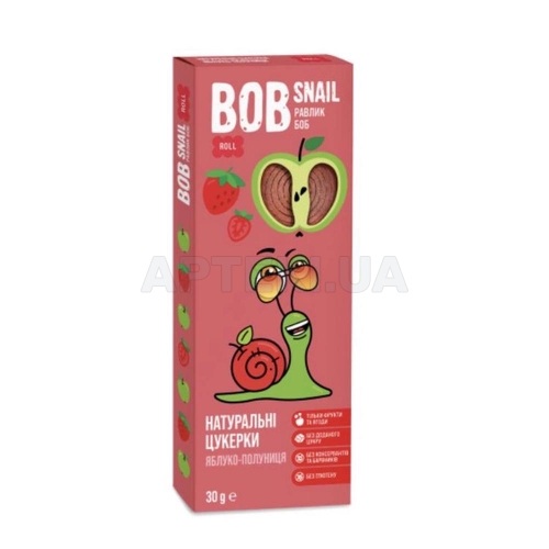 КОНФЕТЫ НАТУРАЛЬНЫЕ BOB SNAIL (УЛИТКА БОБ) 30 г Яблочно-клубничные, №1