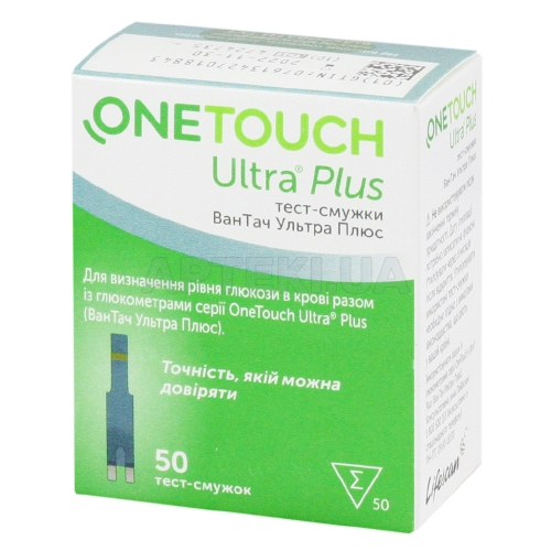 Тест-полоски One Touch Ultra Plus тест-полоска, №50