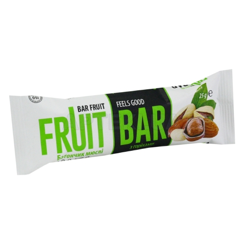 БАТОНЧИК-МЮСЛИ тм "FRUIT BAR" "С ОРЕХАМИ" ГЛАЗИРОВАННЫЙ 25 г, №1