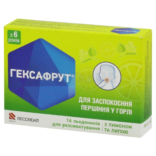 ГЕКСАФРУТ® С ЛИМОНОМ И ЛИПОЙ леденцы для рассасывания, №16