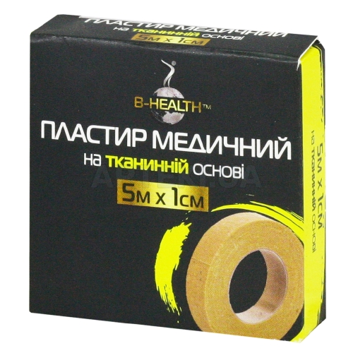 ПЛАСТИР МЕДИЧНИЙ КАТУШКОВИЙ B-HEALTH™ 5 м х 1 см на тканинній основі, №1