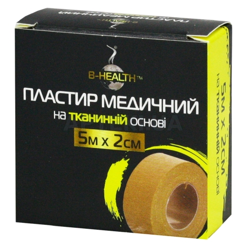 ПЛАСТЫРЬ МЕДИЦИНСКИЙ КАТУШЕЧНЫЙ B-HEALTH™ 5 м х 2 см на тканевой основе, №1