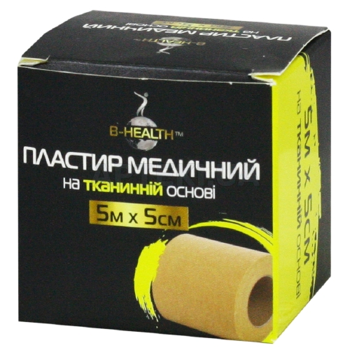 ПЛАСТЫРЬ МЕДИЦИНСКИЙ КАТУШЕЧНЫЙ B-HEALTH™ 5 м х 5 см на тканевой основе, №1