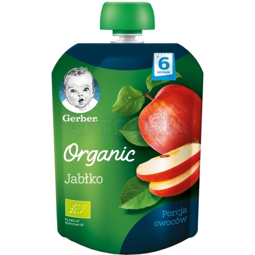 ПЮРЕ GERBER ORGANIC "ЯБЛУКО" пауч упаковка 90 г, №1